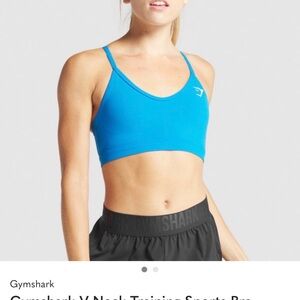 Gymshark V-Neck Seamless Sports Bra blue